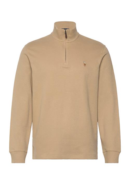 Se Estate-Rib Quarter-Zip Pullover Polo Ralph Lauren Beige ved Booztlet