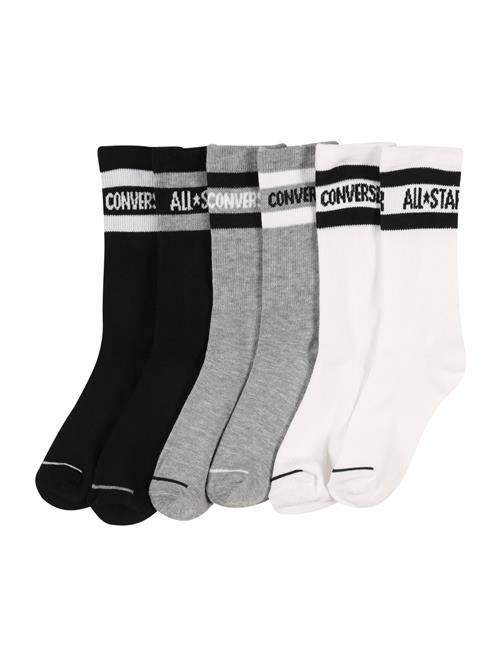 CONVERSE Sokker 'Wordmark Crew'  grå-meleret / sort / hvid