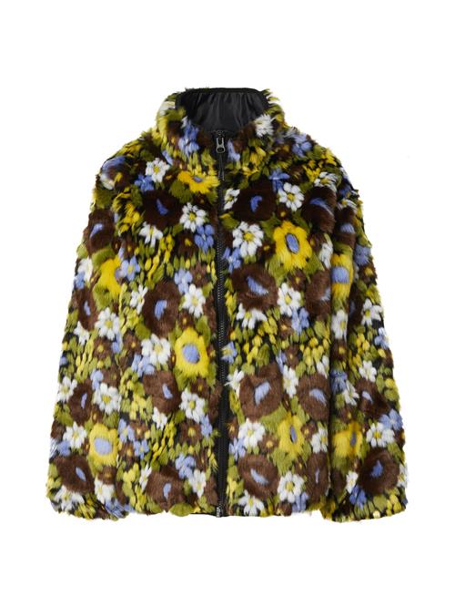 TOPSHOP Overgangsjakke 'CELIA'  blå / mørkebrun / gul / lysegrøn