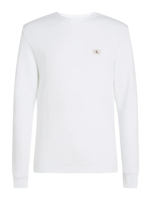 Woven Label Waffle Ls Tee Calvin Klein Jeans White