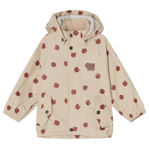 Kuling Edinburgh Mønstret Genanvendt Regnjakke Med Æbler Foggy White 98/104 cm  Hvid  98/104 cm  Unisex