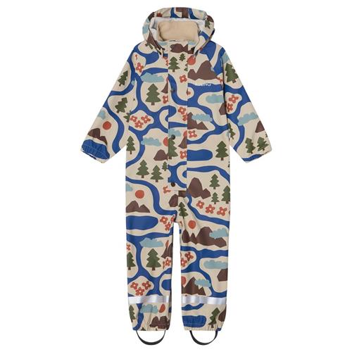 Kuling Leeds Uforet Regnovertræksdragt Doodle Map 98/104 cm  Blå  98/104 cm  Unisex