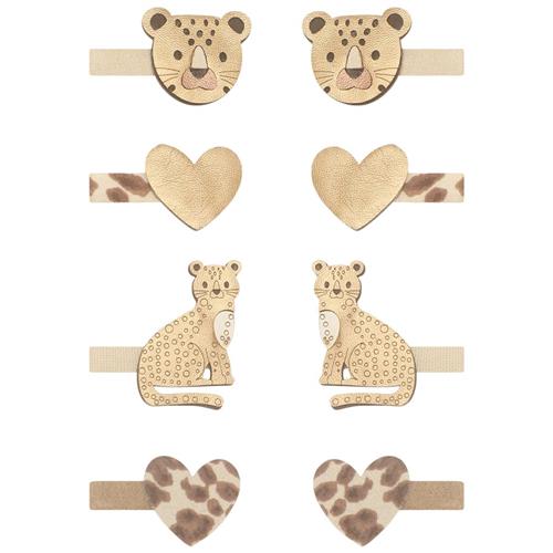 Mimi & Lula Mini Larry 8 Hårklemmer Leopard One Size      kvinde