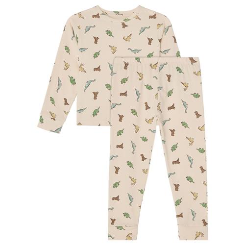Buddy & Hope GOTS Konrad Pyjamas-sæt Dinosaur 98/104 cm  Hvid Dyr 98/104 cm  Unisex