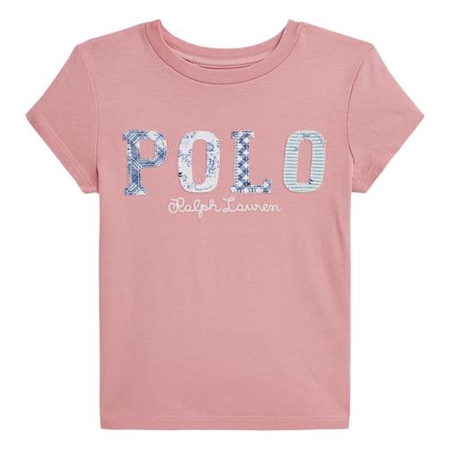 Ralph Lauren Logo T-shirt Tickled Pink Mixed-Logo Cotton Jersey Tee Tickled Pink  Lyserød    kvinde
