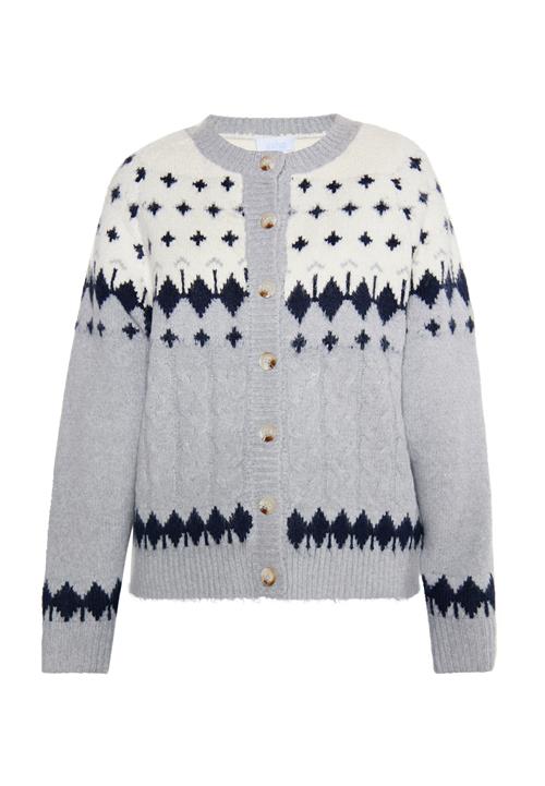 usha BLUE LABEL Cardigan  ecru / grå / sort