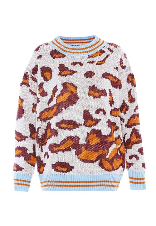 myMo ROCKS Pullover  lyseblå / rustbrun / orange / uldhvid