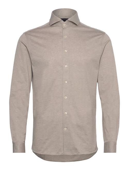 Se Knitted Piqué Shirt L/S Lindbergh Black Beige ved Booztlet