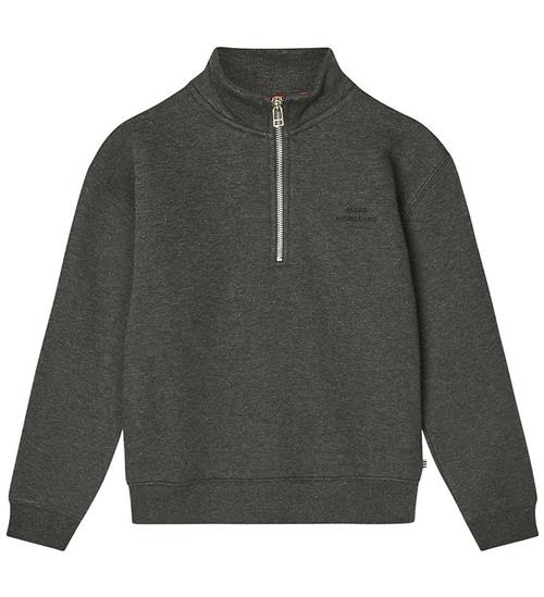 Mads Nørgaard Sweatshirt - Half Zip - Charcoal Melange