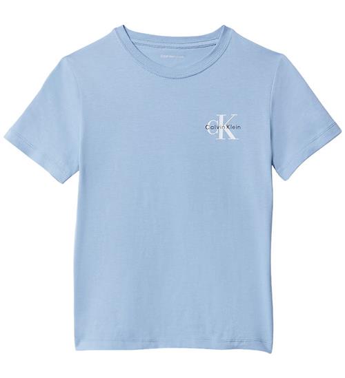 Calvin Klein T-shirt - Chest Monologo - Faded Denim Blue