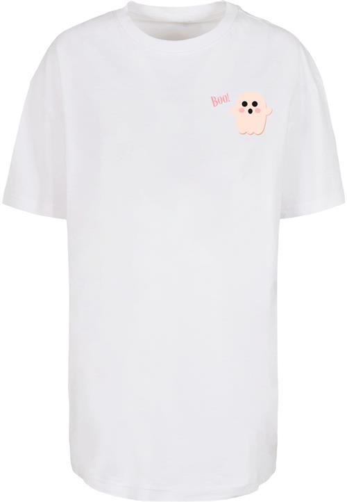 Merchcode Oversized bluse 'Halloween - Boo Ghost'  lyserød / pudder / sort / hvid