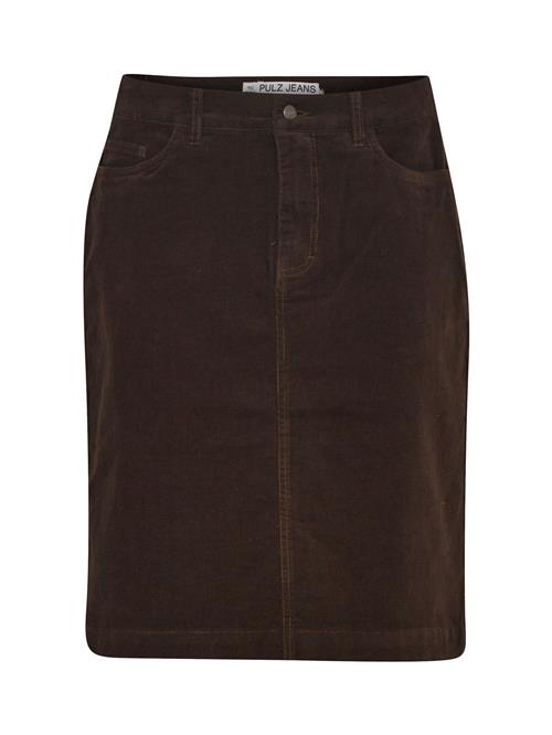 PULZ Jeans Nederdel ' PZSALLY Short Skirt '  mørkebrun