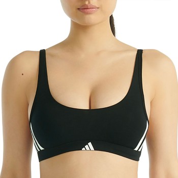 adidas Bh Sport Active Essentials 3 Stripes Bralette Sort bomuld Medium Dame