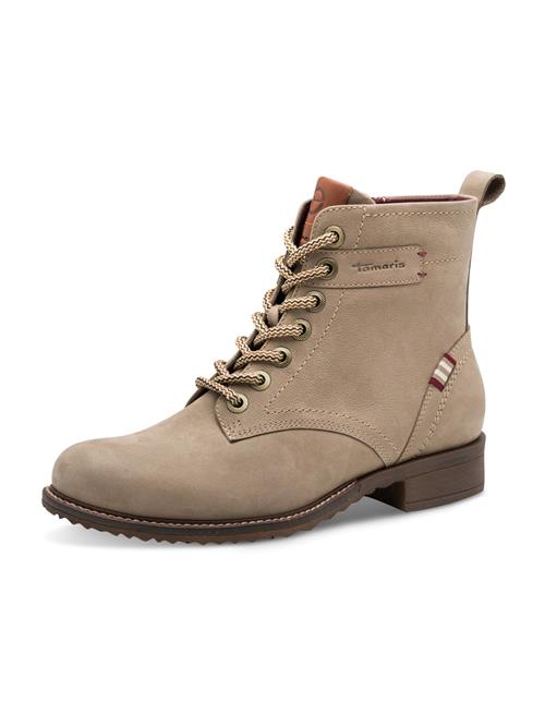 Tamaris Snørestøvletter  taupe / blodrød / hvid