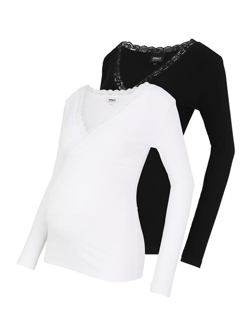 Only Maternity Shirts 'OLMNOMA'  sort / hvid