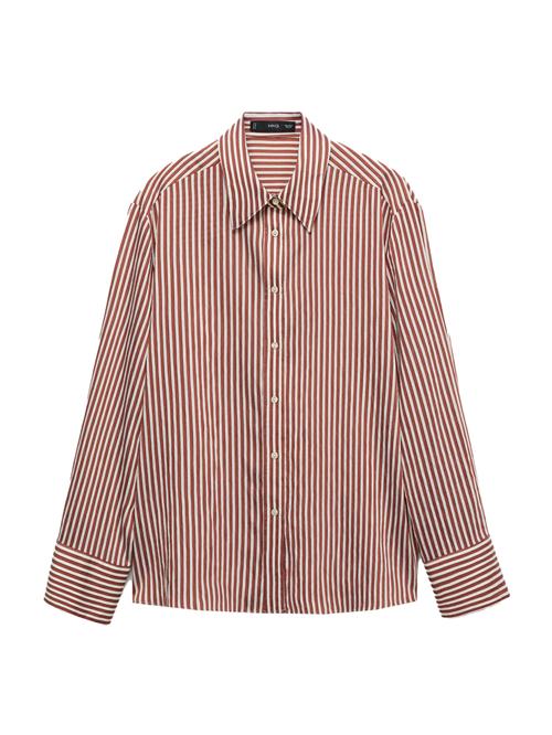 MANGO Bluse 'ZAHA'  brun / hvid