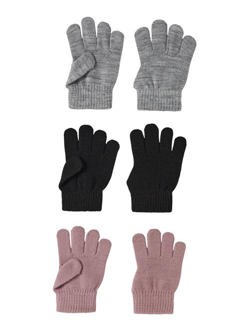 NAME IT 6-Pak Handsker Magic Black Grey Woodrose