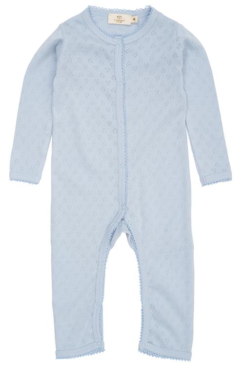 Copenhagen Colors GOTS Pointelle-hjerte Body Dusty Blue  Dusty Blue 68 cm  Blå  68 cm  mand