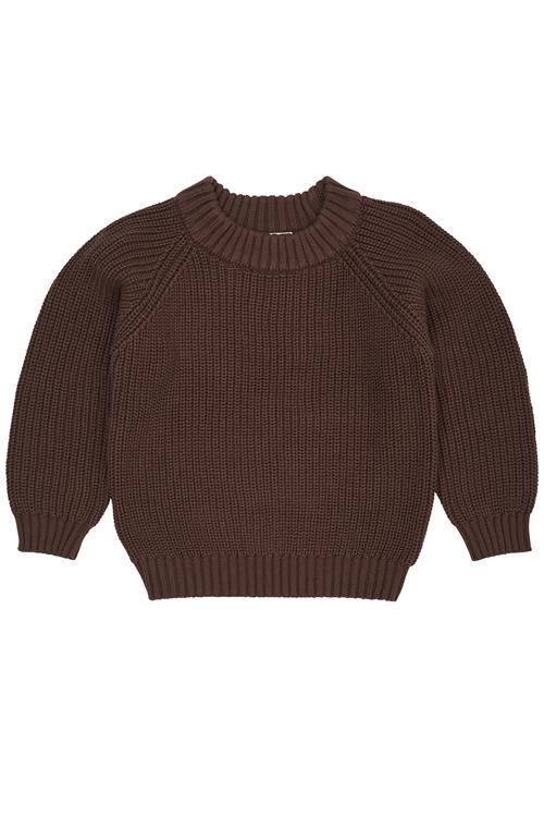 Copenhagen Colors GOTS Strikket Klassisk Ribbluse Dark Brown  Dark Brown 98 cm  Brun  98 cm  Unisex
