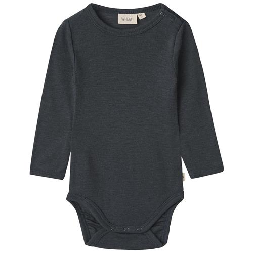 Wheat Langærmet uldbody Lucca Navy 92 cm Wool Marineblå  92 cm  Unisex