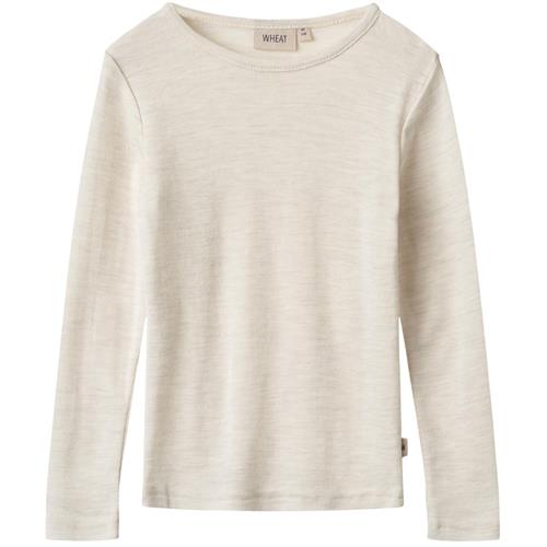 Wheat Wool T-Shirt L/S Alfie-1141 eggshell melange 92 cm Wool Creme  92 cm  Unisex