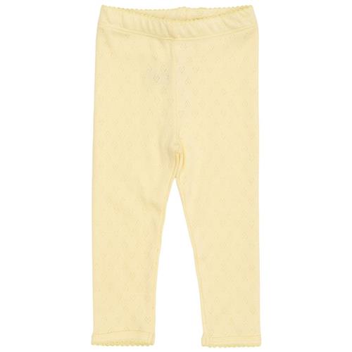 Copenhagen Colors GOTS Heart Pointelle-leggings Pale Yellow 50 cm  Gul  50 cm  kvinde