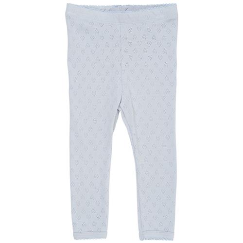 Copenhagen Colors GOTS Heart Pointelle-leggings Dusty Blue 50 cm  Blå  50 cm  mand