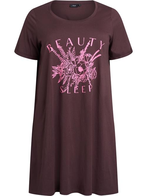 Zizzi Natskjorte 'MALLY'  brun / pink