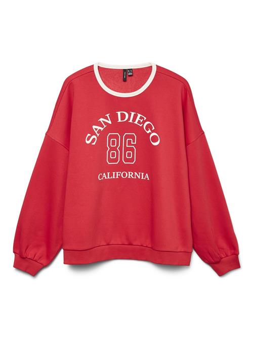 VERO MODA Sweatshirt  rød / hvid
