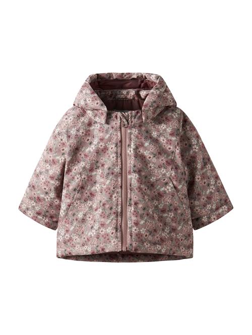 NAME IT Overgangsjakke 'NBFMAXI'  grøn / pitaya / gammelrosa / hvid