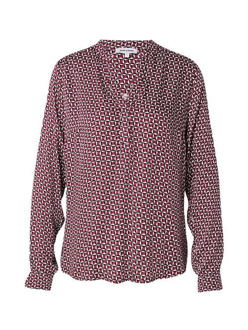 MORE & MORE Bluse  vinrød / sort / hvid