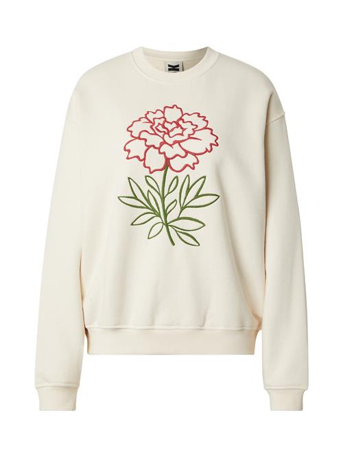 Kaotiko Sweatshirt 'CAMELIA'  creme / grøn / knaldrød
