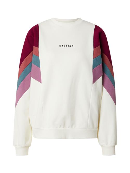 Kaotiko Sweatshirt 'CREW GINGER'  lysebeige / smaragd / rød / mørkerød