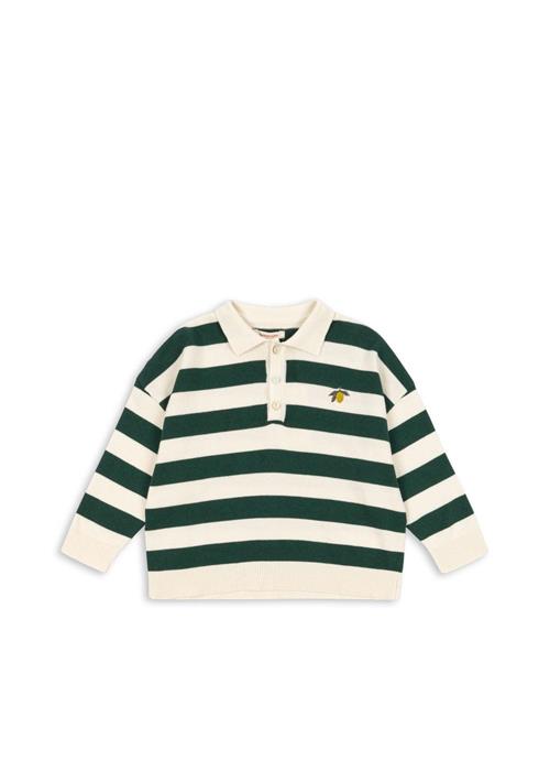 Konges Sløjd GOTS Manis Strikket Polo Pine Grove Stripe  Pine Grove Stripe 5-6 Y  Grøn  5-6 år  mand