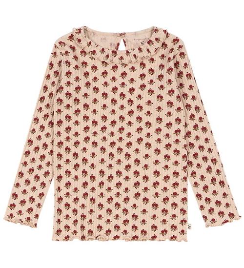 Konges Sløjd Bluse - Rib - Nia - Ruby Rose m. Hulmønster