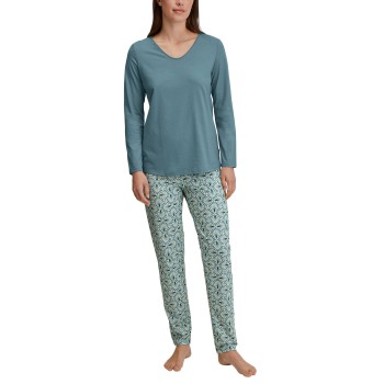 Calida Ornament Nights Long Pyjamas Blå Mønster bomuld Large Dame