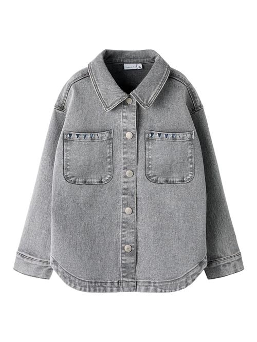 Se NAME IT Denim Schaket Everlyn Light Grey Denim Heart Studs hos SmartKidz