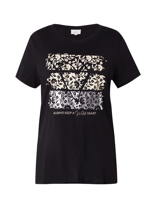 ONLY Carmakoma Shirts 'CARFREA'  ecru / sølvgrå / sort