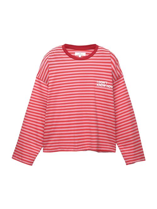 Pull&Bear Oversized bluse 'PACIFIC'  lyserød / knaldrød / hvid