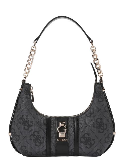 GUESS Skuldertaske 'ERENIA TOP ZIP SHOULDER BAG'  mørkegrå / sort