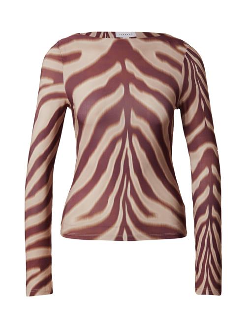 TOPSHOP Shirts 'ZABRA'  beige / brun / bordeaux