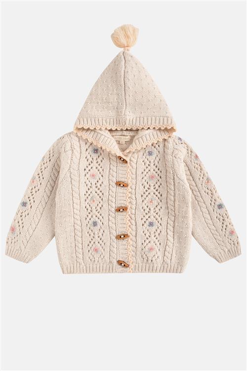 Louise Misha Tonylane Strikket Cardigan Cream  Cream-8 Y  Creme  8 år  kvinde