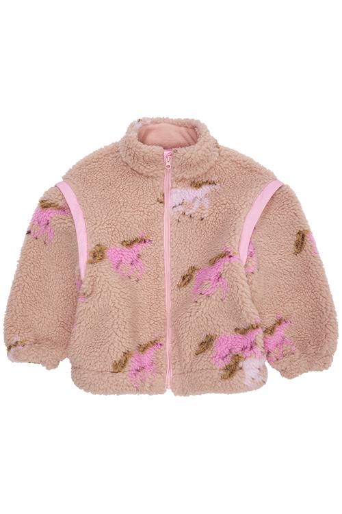 Copenhagen Colors Trykt Bamsejakke Med Aftagelige Ærmer Rose Unicorn  Rose Unicorn  122 cm  Lyserød  122 cm  kvinde