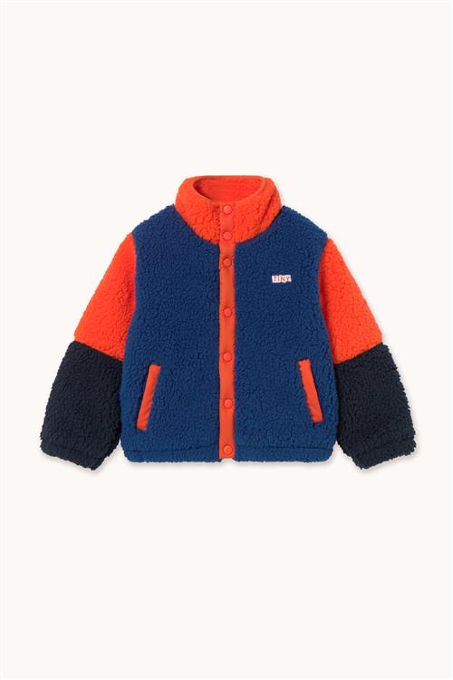 Tinycottons Color Block Polar Sherpa-jakke Dark Blue  Dark Blue-6 Y  Blå  6 år  Unisex