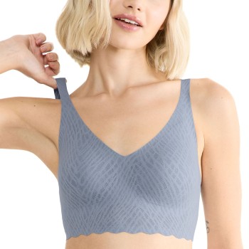 Sloggi Bh ZERO Feel Bliss Bralette Blå/Grå Large Dame