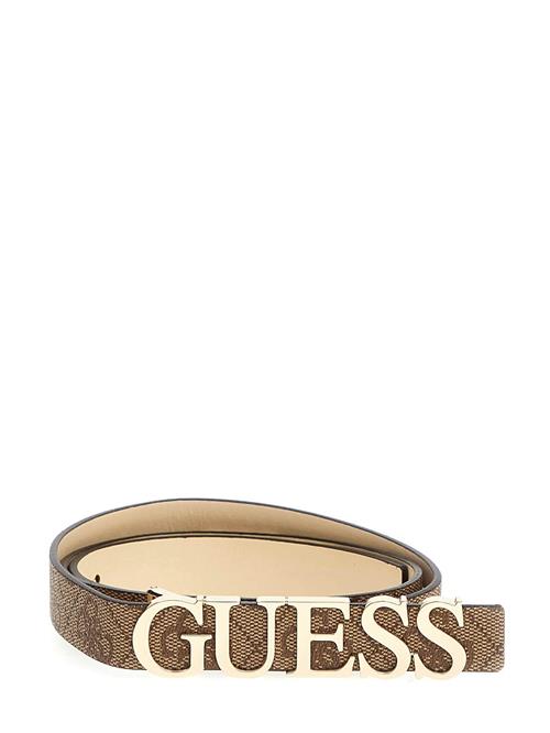 GUESS Bælte 'MERIDIAN NOT ADJ PANT BELT'  brun / guld