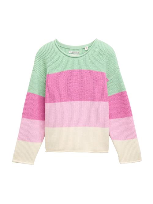 Se TOM TAILOR Pullover  pastelgul / mint / pink / lyserød ved About You