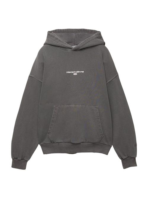 Pull&Bear Sweatshirt 'PACIFIC PHONE'  mørkegrå / lyserød / hvid