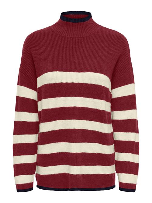 ONLY Pullover 'ONLKATIA'  vinrød / hvid