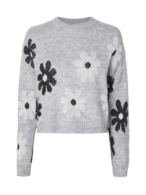 ONLY Pullover 'ONLFREESIA'  grå-meleret / sort / hvid